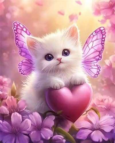 Puzzle 30 Teile für Erwachsene, Schmetterling Blume Katze 25x20cm Puzzle Erwachsene 30 Teile Lernspiel Herausforderung Spielzeug, Geschicklichkeitsspiel für die ganze Familie