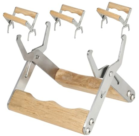 ifundom 4 Stück Imkerrahmen-zange aus Edelstahl mit Holzgriff Präziser Rahmenheber für Sichere Stock-inspektion Robuste Bauweise Kompatibel für Standardwabenrahmen