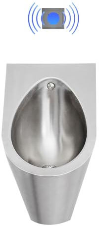 Urinario de pared de acero inoxidable, urinario de descarga automática con sensor para baños comerciales/públicos al aire libre, fácil instalación, solución higiénica duradera