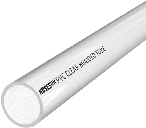 32mm (1 1/4) Braided Clear PVC Vinyl Tubing Tube High Pressure Water Hose for Industrial Tubing, Pump 4m