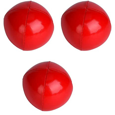 ZJchao Jonglierbälle, 3 Stück Jonglierbälle Anfänger Leichte für Anfänger Thud Weicher, Einfacher Jonglierball, Ideal für Erwachsene (Rot)