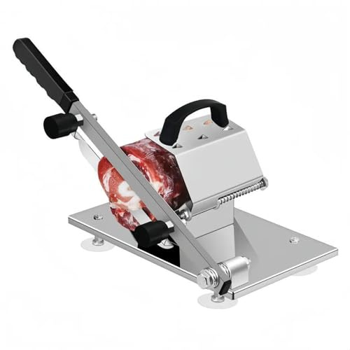 Stgbcst Affettatrice manuale professionale in acciaio inox – per manzo, pollame e carne surgelata, robusto utensile da taglio per la casa e la cucina