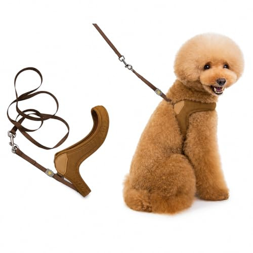 Gadpiparty Lightweight Dog Harness Small Size Coffee No Pull Pet Chest Strap Comfortable Puppy Harness for Daily Walks and Running
