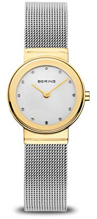 Bering Damen Quarz Uhr | Armbanduhr 26 mm Edelstahlgehäuse und Zifferblatt | Milanaisearmband | Saphierglas | 5 ATM | 10126