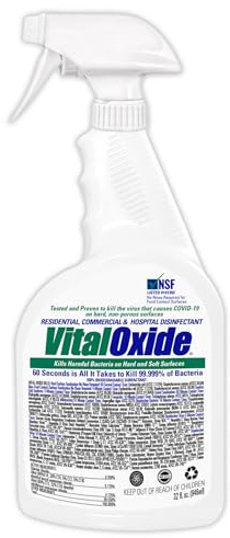 Vital Oxide Disinfectant, Deodorizer, Cleaner, Food-Contact Sanitizer, Virucide – (EPA registration #82972-1) – Kills Mold & Mildew, Eliminates Odors-32 Oz