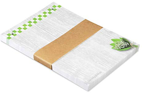 Notizzettel Maiglöckchen Blumen-Motiv, DIN A6, 100 Blatt, grün | Nachfüllpack gelocht, Frühling, Einkaufszettel für Notizzettelhalter