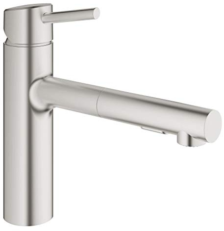 Grohe Concetto Einhand Spültischbatterie, 1 stück, Chrome Mat, 30273DC1 Mittelhoher Auslauf Supersteel (alte Variante)