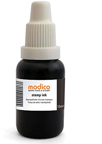 modico Office Stempelfarbe, Nachfüllfarbe, 15 ml, Farbe: Schwarz