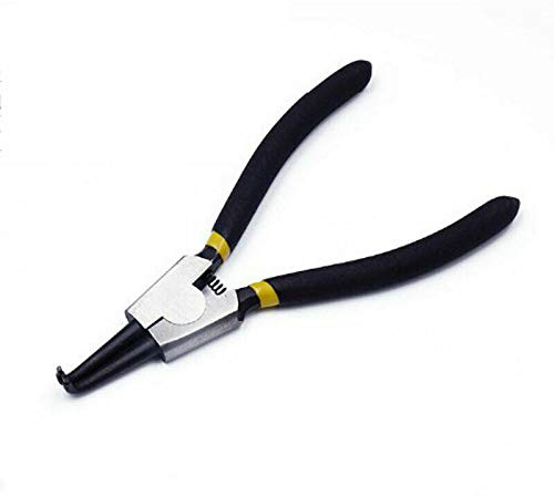 Bent Nose Circlip Plier 6/150mm External Bent Plier C Clip Remover Tool for Electrical and Wood Work, DIY and Jewellery Making (Black, 1Pcs)