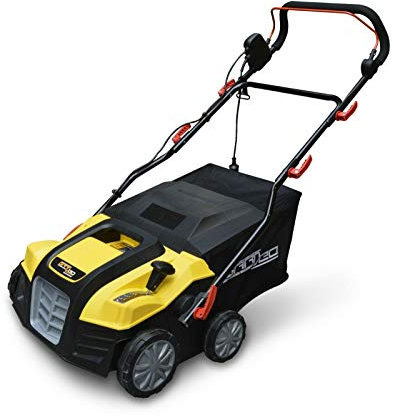 scarificateur retire mousse aérateur pelouse pro demousseur electrique 1800W jardin jardinage arracheur mousse avec bac