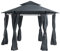 Tonnelle Pavillon de Jardin Hexagonal Gris Foncé avec Rideaux Pratiques et Structure en Acier Look Elégant pour Extérieur Moderne Beliani