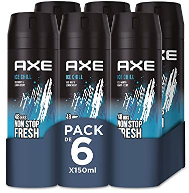 Axe Bodyspray Ice Chill Deodorant für Herren, 150 ml, 6 Stück