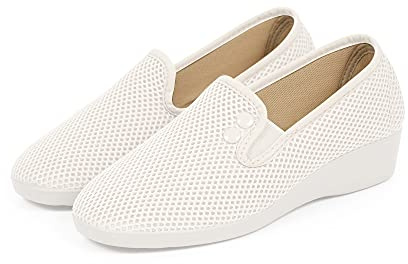 N/S Zapatillas de Casa Mujer Verano | Calzado Transpirable de Rejilla con Cuña | Zapatos Abiertos sin Cordones | Suela Antideslizante de Caucho | Hecho en España | Tallas Disponibles 35 a 41