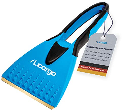 LICARGO® Rascador de Hielo con Hoja de Latón - Fabricado en Alemania - Rascador de Hielo Sólido y Duradero - Rascador Adecuado para Eliminar Incluso el Hielo del Clima Frío Finlandés