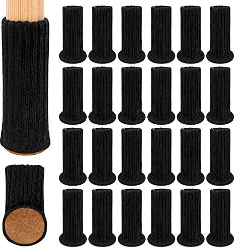 RCHYFEED 24 Stück Möbelbeinsocken, Gestrickte Stuhlbeine Socken, Stuhlbeinschoner Elastisch für 1 bis 2 Zoll Durchmesser der Stuhlfüße, Tischbeine Möbelbeine Stuhlbeine-Bodenschoner Vermeiden Kratzer