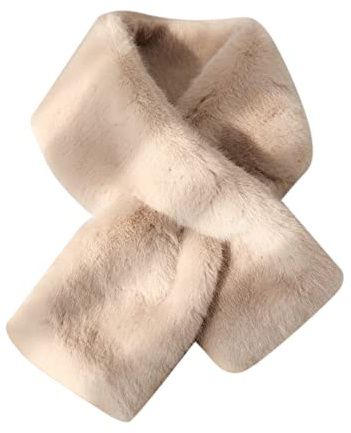 Asudaro Winter Kunstfell Schal, Verdickte Weiche Plüschschals Herbst Winterschals Pelz Schal Warmer Plüschschal Zum Skifahren, Reiten, Reisen, Urlaub, Geschenke, Mädchen, Khaki