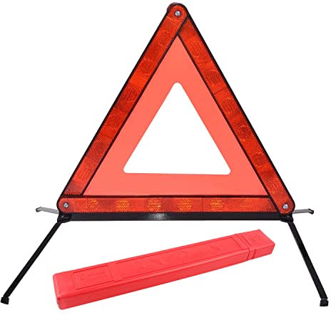 ACONDE Warndreieck Mit, Warndreieck Kfz, Mit Aufbewahrungsbox, Faltbarer, Für Warnschilder, die im Falle Eines Vorübergehenden Stopps Oder Einer Fahrzeugpanne Angezeigt Werden