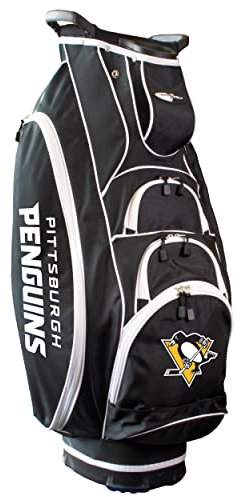 Team Golf NHL Pittsburgh Penguins Albatross Golf Bag Lightweight, 10-Way Club Divider, Spring Action Stand, Insulated Cooler Pocket, Velcro Glove and Umbrella Holder & Lift Assist Handles