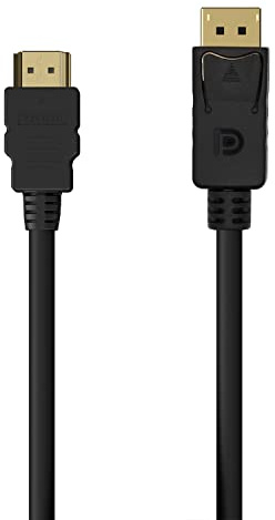 AISENS - A125-0551 - Cable conversor DISPLAYPORT a HDMI, DP/M-HDMI/M, negro, 1.5m