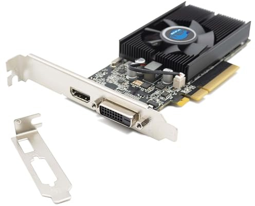 SIMPLETEK Carte vidéo Nvidia GT1030 4 Go GDDR4 PCIe X8 Low Profile Double Support SFF | HDMI + DVI
