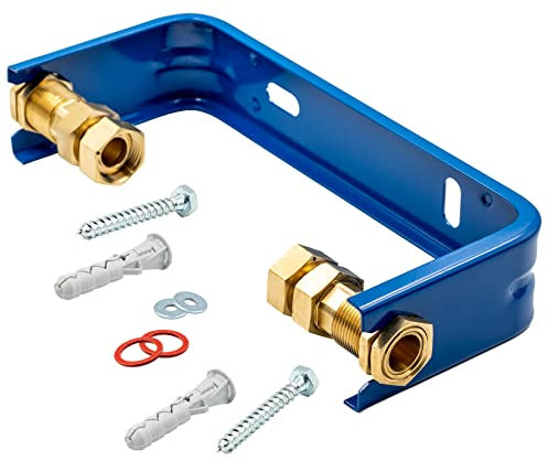 Wasserzählerbügel für 1/2 DN15 Wasserzähler – Verschraubung 3/4 BSP, einstellbarer Abstand 80-150 mm