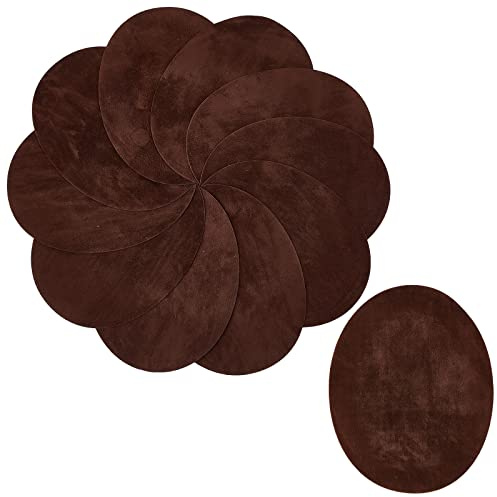 GORGECRAFT 10St Flicken Zum Aufbügeln Kokosnussbraun Oval Ellbogen Wildleder Stoffapplikationen Stoffreparatur Nähen Ellbogen Knie Künstliche Flicken Reparatur Basteln Reparaturset 5.51x4.33 Zoll