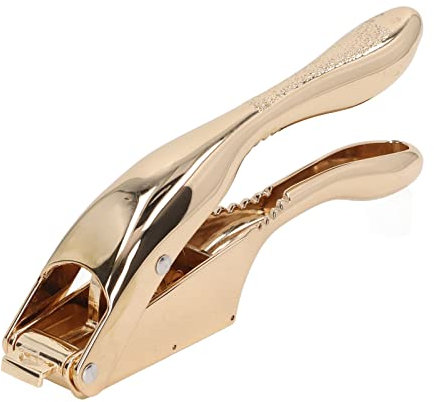 Presse-ail Multifonction Dolphin Design - Alliage D'aluminium Doré, En Forme De Dents, Pour Gingembre, Noix Et Ail