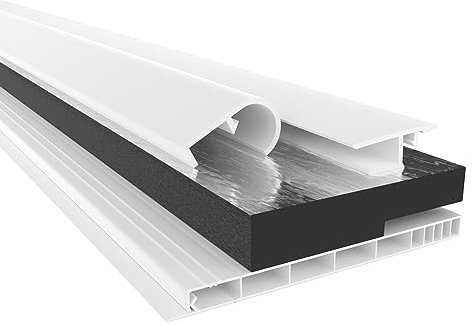 HEXIM PVC Cubierta de caja de persiana, perfil de soporte y perfil de rodillo, longitud: 1000-2000 mm, anchura: 120-320 mm, Cubierta y accesorios (120 mm x 1.6 metro)