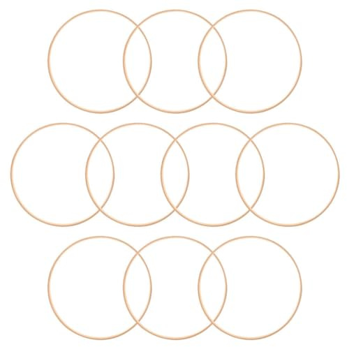 VILLCASE 10stücke Bambusringe für Bastelarbeiten Diy-traumfänger und Makramee-projekte Robuste Runde Bambusreifen aus Natürlichem Material für Kranzreifen und Fächerrahmen