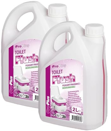 MULTIBROS Campingtoiletten Sanitärzusatz Toilettenflüssigkeit Fäkalientankzusatz Chemietoilette Set 2 x 2 Liter (2X Toilet Flush)
