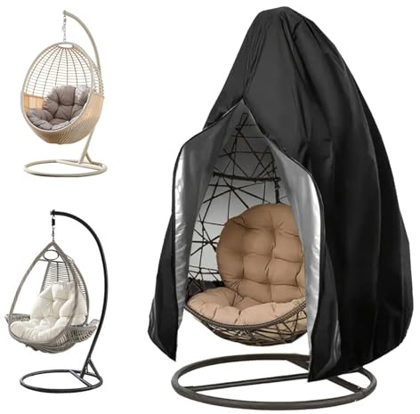 HRS Hängesesselbezug Outdoor 210D Oxford Stoff Hängesessel Abdeckung Wasserdicht Winterfest UV-beständig Schutzhülle Hängesessel mit Reißverschluss Kordelzug 190x115cm
