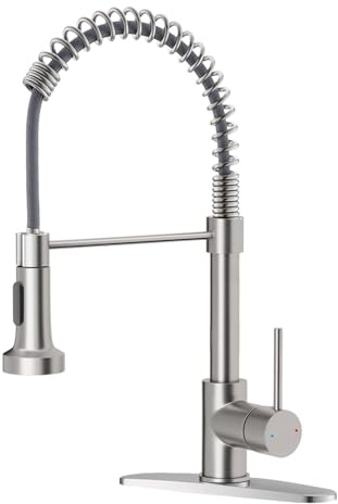 OWOFAN Kitchen Faucet Pull Down Sprayer, Stainless Steel, Brushed Nickel