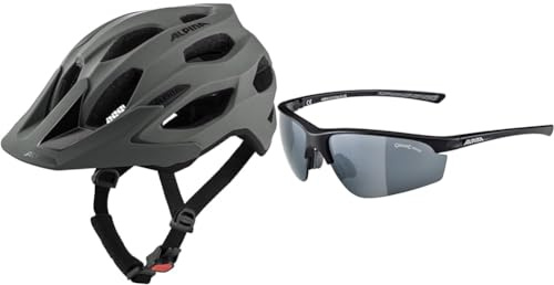ALPINA Carapax 2.0 - Leichter, Stabiler & Komfortabler Fahrradhelm & TRI-Effect 2.0 - Indiv. Anpassbare, Bruchsichere Wechselscheiben Sport- & Fahrradbrille