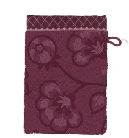 Pip Studio Jasmin Jaquard Waschhandschuh Dark pink 16x22cm (1 Stück)