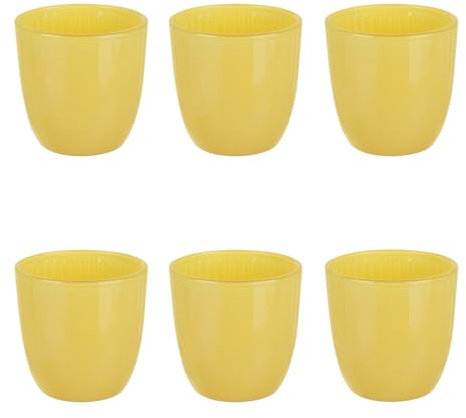 SET DI 6 VETRI 295ML GIALLO OPACO VETRO