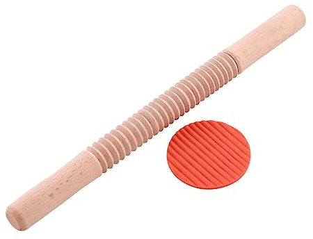 Alipis Wooden Screw Thread Rolling Pin for Baking and Handmade Noodles, Non-Stick Lightweight Kitchen Tool for Dumpling Preparation and Patisserie Use