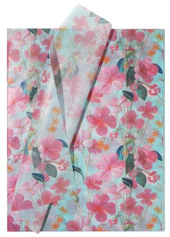Jwssor Floral Tissue Paper,Flower 20sheets 50x35 Tissue Paper for Wrapping Gifts Birthday Party Wedding
