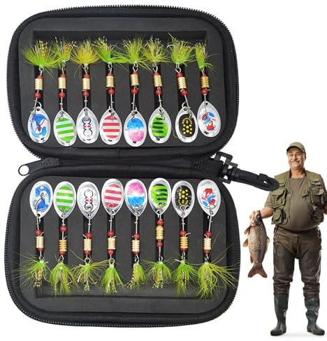 Spinner-Köder,Bass-Spinner-Köder - 16X Süßwasser-Angelköder | Spinnerbait Angelköder, Angelköder Jig Swimbait für Barsch Forelle Lachs Zander Süßwasser Salzwasser