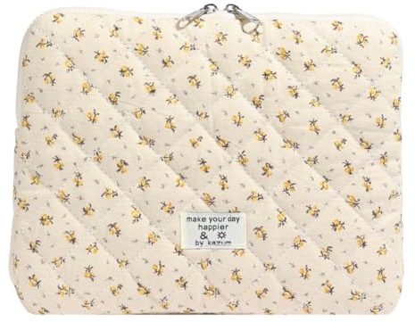 Fiorky Housse pour ordinateur portable, housse pour ordinateur portable imprimée de fleurs, étui matelassé pour ordinateur portable, jolie pochette de protection pour ordinateur 11/13/15