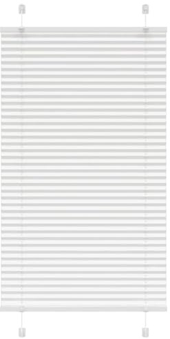 vidaXL Store plissé Blanc 80x100 cm Largeur du Tissu 79,4 cm Polyester, Store plissé de fenêtre, Store accordéon, Store plissé de véranda