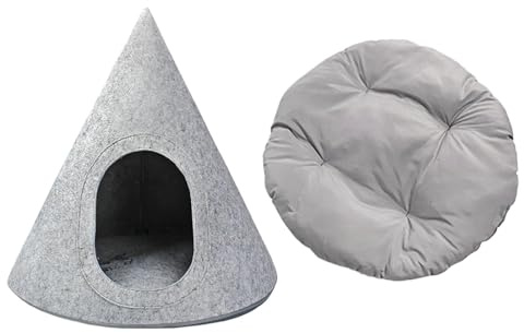 perfk Tenda per Gatti in Feltro, per Animali Domestici, Letto, Nido Caldo, nascondiglio Rimovibile, Forniture Pieghevoli per Animali Domestici, Tenda per
