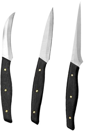 VOSAREA Set 3 Pezzi Coltello da Intaglio in Acciaio Inossidabile per Frutta e Verdura Manico Ergonomico, Facile da Usare per Ristorante e Hotel