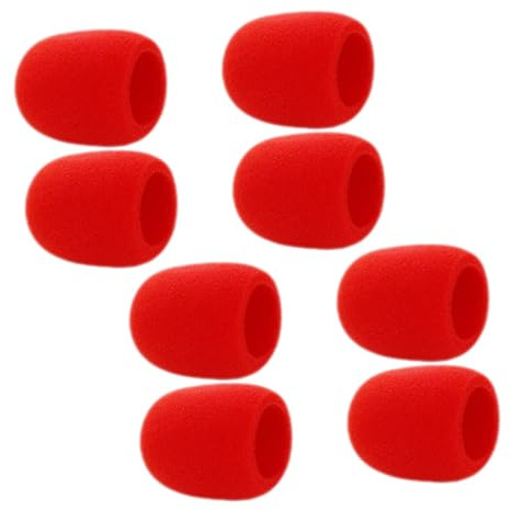 ERINGOGO 8stücke Teiliges Mikrofon-schutzset Handmikrofon-windscreens Für Ktv Und Bühnenauftritte Effektive Geräuschreduzierung Und Einfache Rote Farbe