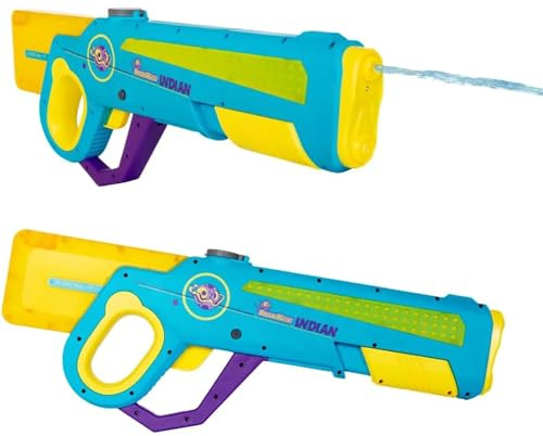 ODS - Splashmatic Indian - Pistolet à Eau Automatique avec lumières, Recharge USB-C, réservoir 1000 ML, Gittata 8-10 m, Fonctionnement Manuel et Automatique avec autopêchage, 60 cm