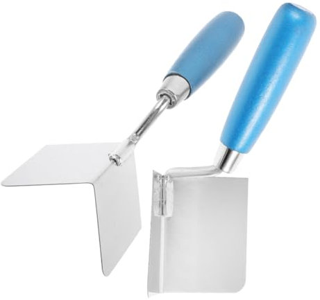 Housoutil 2pezzi Cazzuola Angolare Per Cartongesso in Acciaio Inossidabile Utensile Per Finitura Angoli Esterni Interni Con Impugnatura Ergonomica Adatto Per Intonacatura