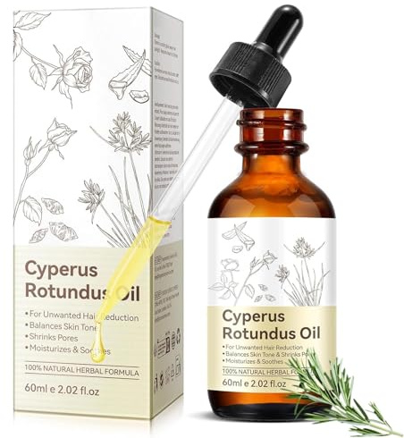Cyperus Rotundus Oil for Hair Removal – Avoid Rapid Hair Growth Nourishes Skin, Gentle Formula for Sensitive Skin, Promotes Smoothness, 60ML Essential Oil