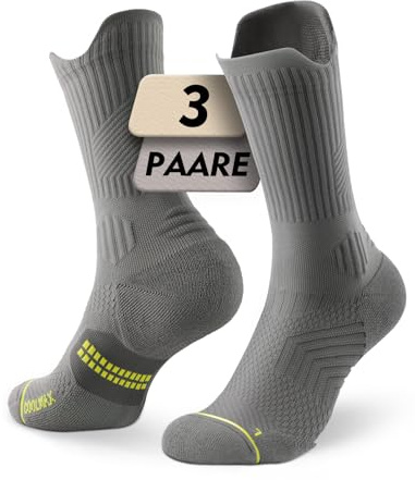 Juclise Calcetines de Compresión para Correr, de Fibra de Bambú y Coolmax, Transpirables, Anti-ampollas, Acolchados para Deporte, Senderismo y Gimnasio