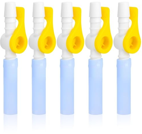 5 Stück Katheterventil-Urin zur Urindrainage | Diskrete, auslaufsichere Alternative zu Beinbeuteln | ergonomischer Sicherheitshebel, weicher Schlauch für Harnröhren-/suprapubische Katheter
