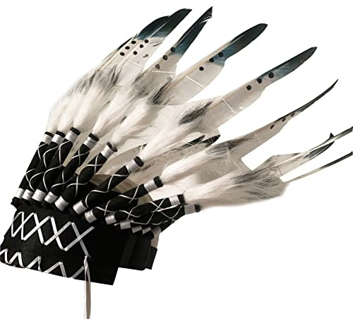 Liwankaqi Native American Kopfschmuck,Indianer kopfschmuck Sind 100% Handgemacht,Federschmuck Indianer für Party, Drama, Festival, Geschenk, Spiel & mehr - Unisex-Erwachsene & Kinder