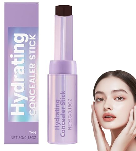 Stick anti-cernes contour 2 en 1, stick anti-cernes waterproof longue tenue, stick anti-cernes éclaircissant, crayon contour du nez, hydratant, couvre les imperfections (Cocoa)